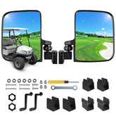 NOKINS No-Drilling Golf Cart Side Mirrors | Folding, 180° Adjustable HD Glass | Fits Club Car, EZGO TXT/RXV, Yamaha | 0.75"/1"/1.25" Square Tubes